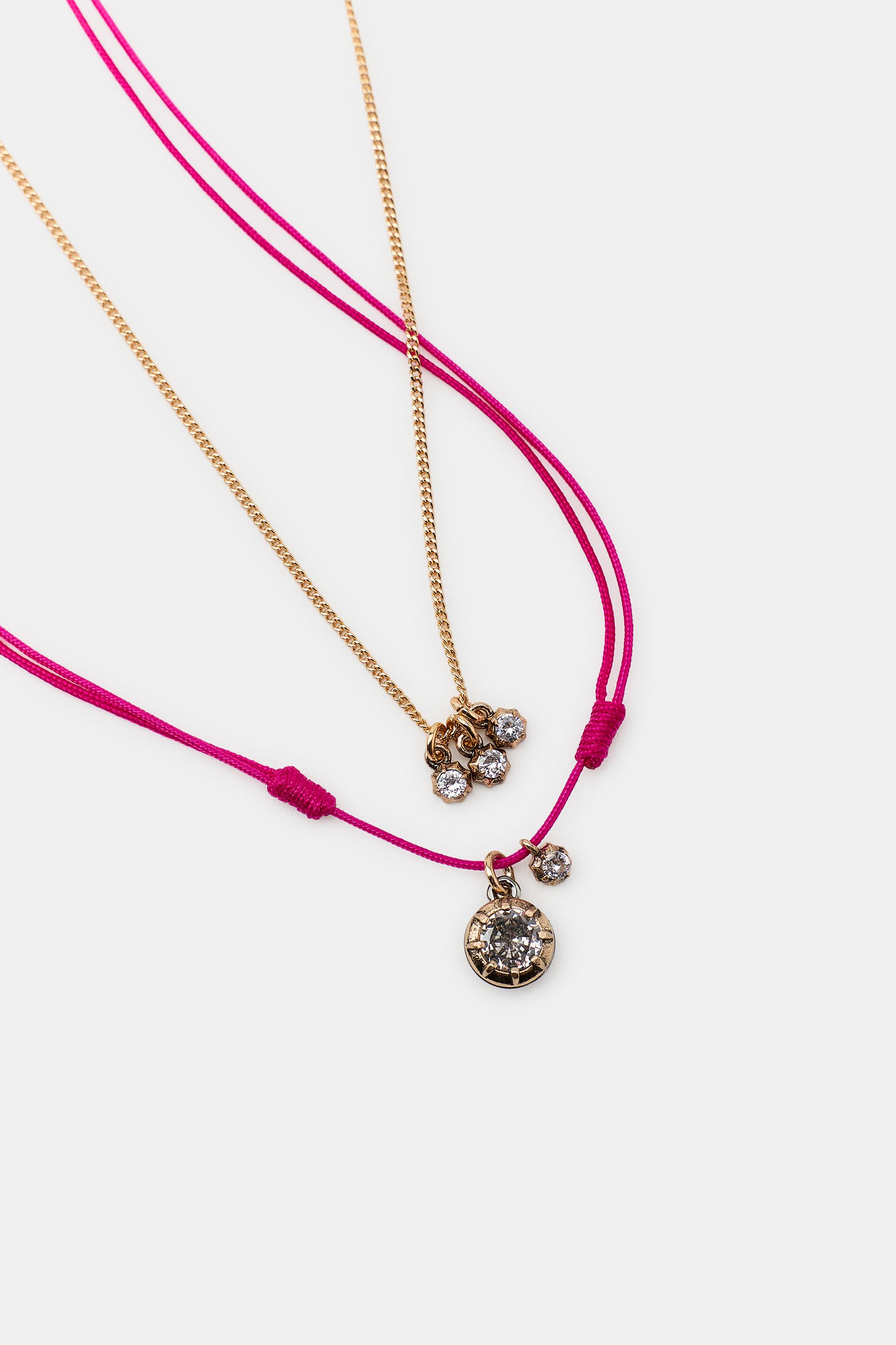 PACK OF 2 SPARKLE CORD NECKLACES